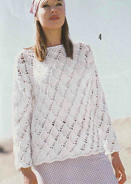 # 04 Patterned Sweater in White