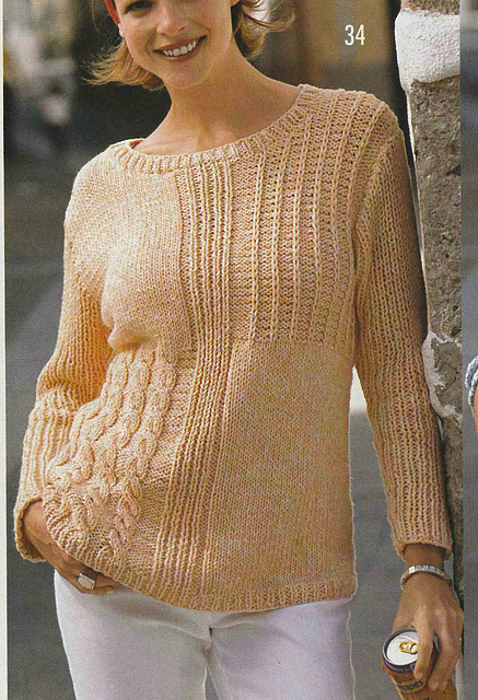 # 34 Patterned Sweater in Mottled Salmon