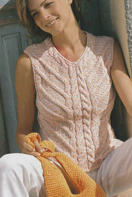 # 36 Top in Mottled Orange and Pink