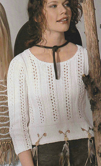 # 08 Ajouré Sweater in White