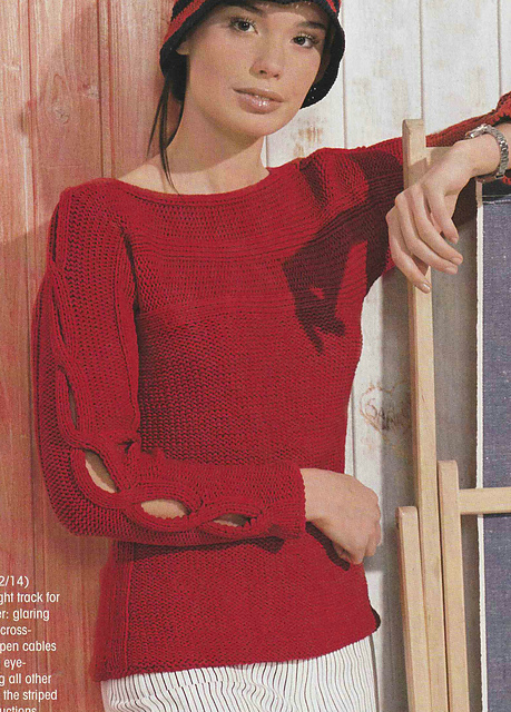 # 31 Sweater with Horizontally Knitted Yoke