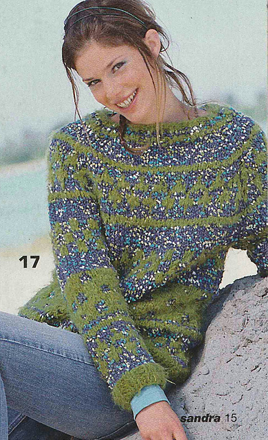 # 17 Raglan Sweater with Jacquard Pattern