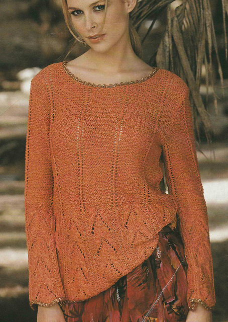 # 17 Light Red Sweater in Relief Pattern