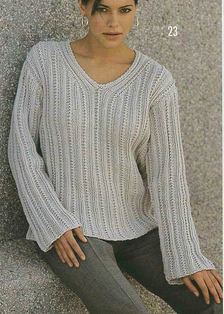 # 23 Light Grey Sweater with V-neck