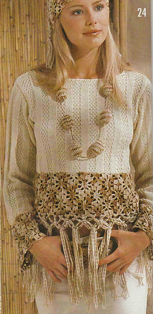 # 24 Sweater with Crocheted Bottom