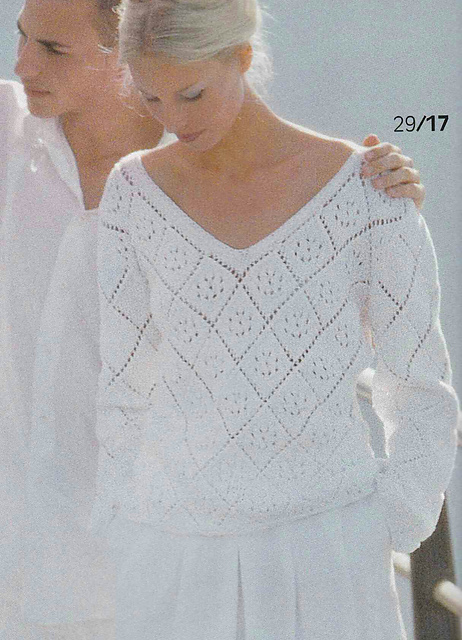 # 17 White Lace Sweater in New Cotton