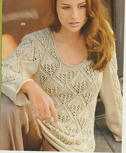 # 20 Long Sweater with Rhombus Inserts