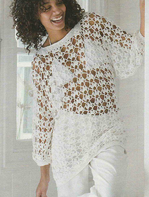 # 08 Pull kimono crocheté
