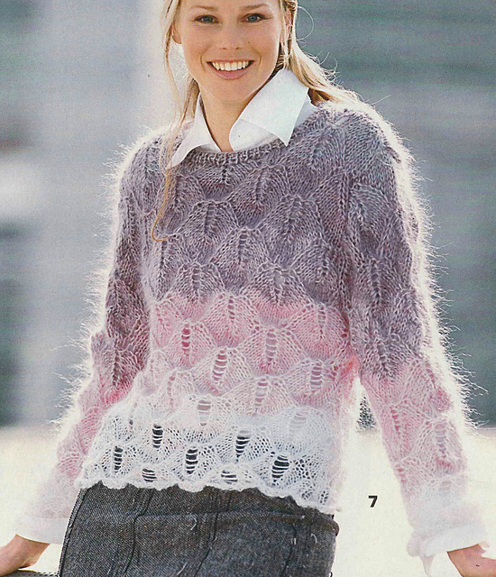 # 07 Sweater with Leaf Pattern