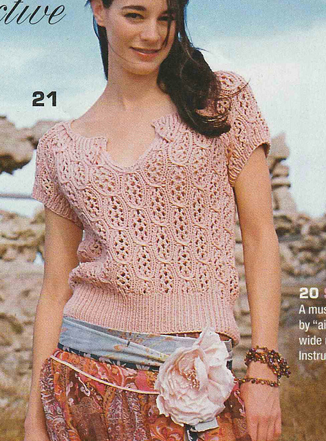 # 21 Short-Sleeve Sweater in Salmon