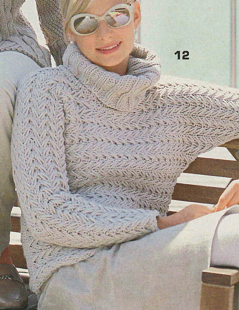 # 12 Relief Pattern Sweater Knit Crosswise