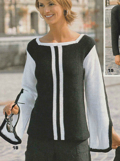 # 18 Sweater in Black/White Worked Crosswise
