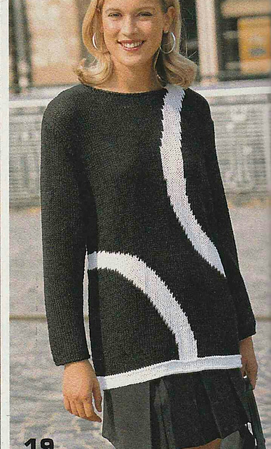 # 19 Black Sweater with White Arcs