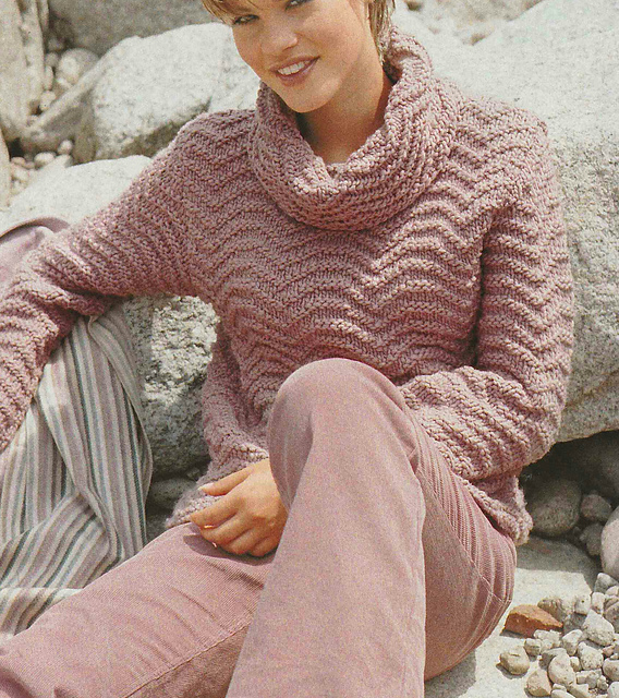# 02 Relief Pattern Sweater in Rosewood