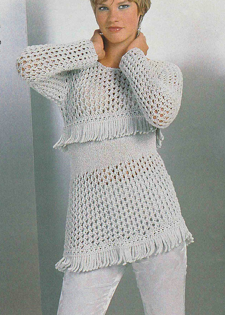 # 09 Ajouré Pattern Sweater in Silver-Grey