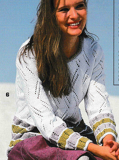 # 06 Sweater with Stripes and Ajouré Pattern