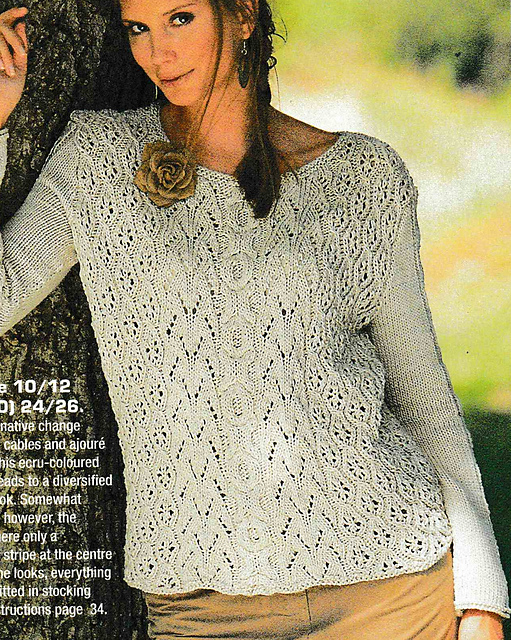 # 11 Sweater with Pattern Stripes in Natural