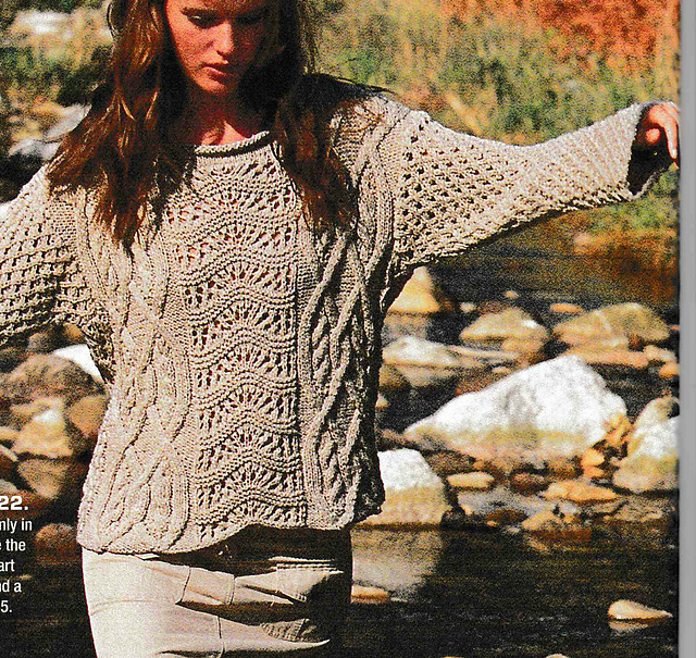 # 12 Patterned Sweater with Broad Cable Stripes