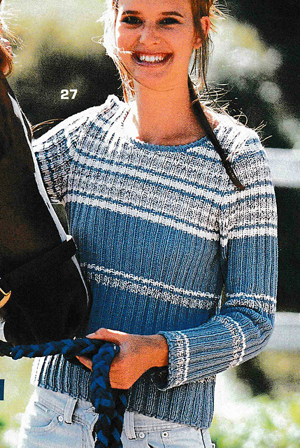 # 27 Ribbed Sweater with Stripes