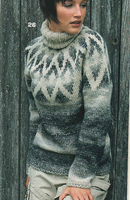 # 26 Pull jacquard à patte ronde