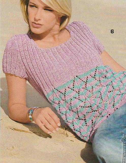 # 06 Tunic with Striped Lace Pattern