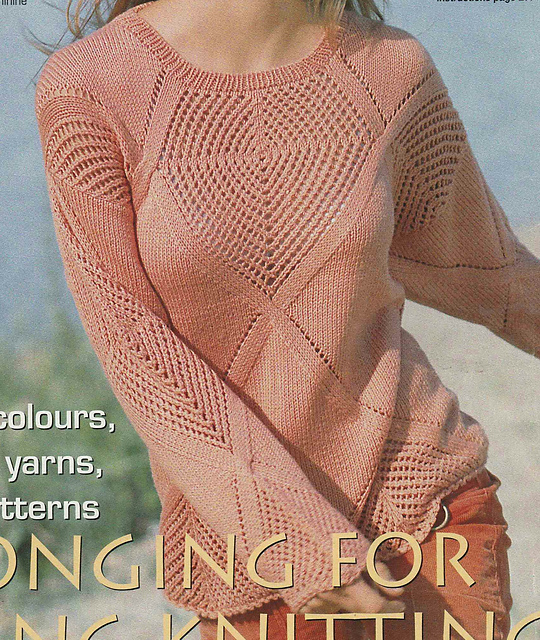 # 01 Sweater with Ajouré Pattern in Lobster