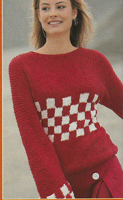 # 30 Sweater with Red and White Squares