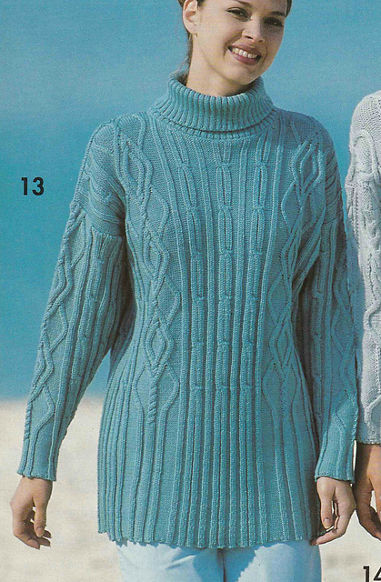 # 13 Pull menthe avec col roulé