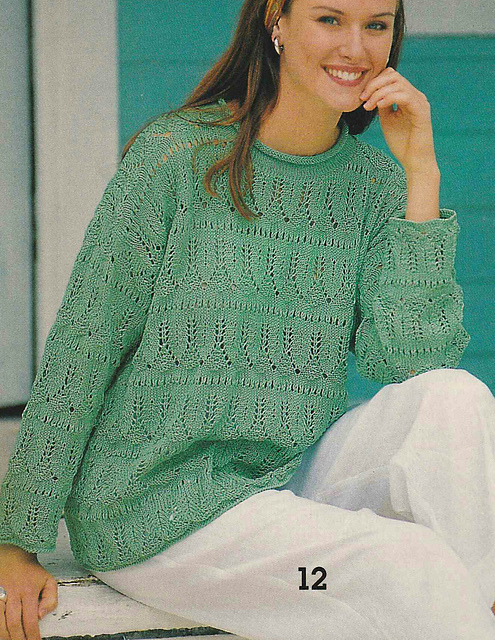 # 12 Green Sweater in Lace Pattern