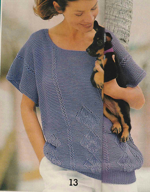 # 13 Lilac Sweater with Leaf Pattern
