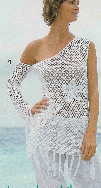 # 01 Crochet Tunika in White
