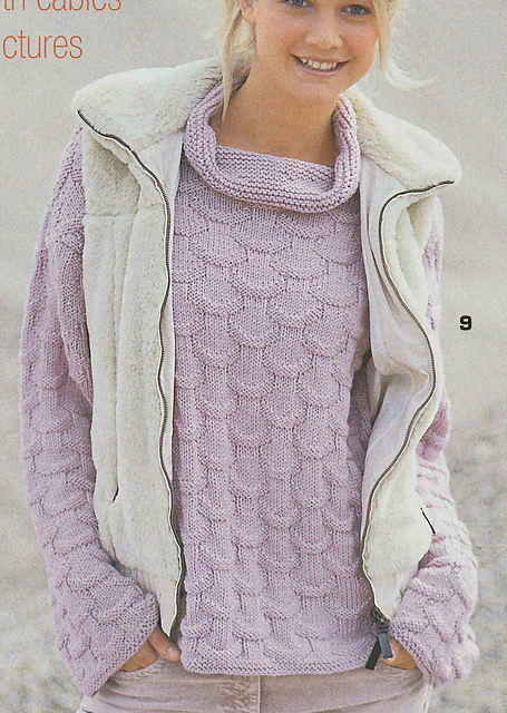 # 09 Relief Pattern Sweater in Lavender