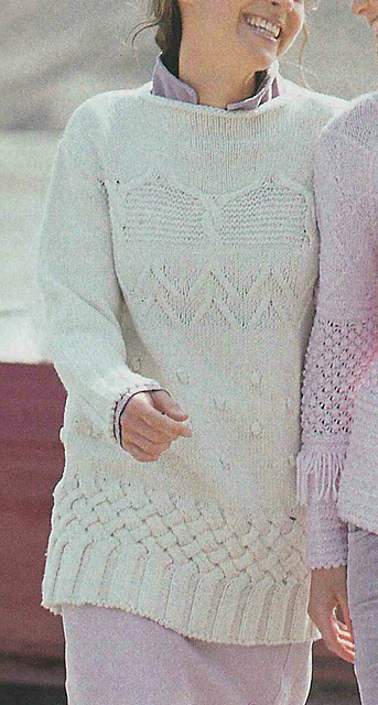 # 10 Patterned Sweater in Wooly-White