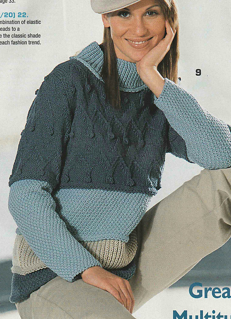 # 09 Sweater in Shades of Blue and Sand