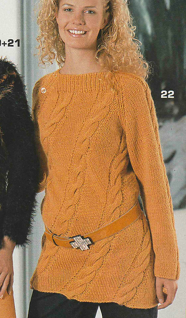 # 22 Orange Sweater in Cable Pattern
