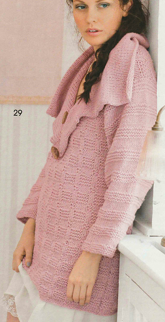 # 29 Textured Pullover with Cowl-Neck Collar