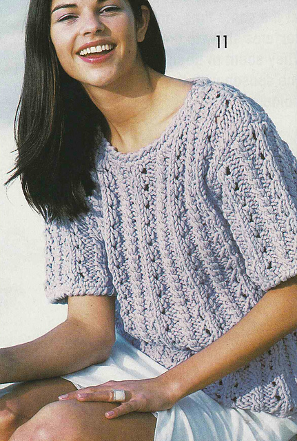 # 11 Lilac Sweater with Lacy Stripes