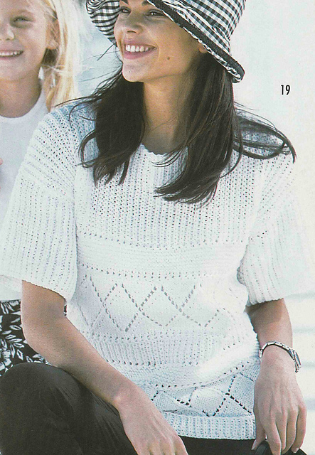 # 19 Patterned Sweater in White