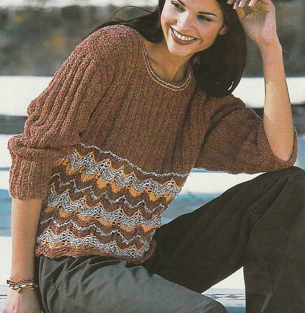 # 27 Sweater in Mix of Materials & Patterns