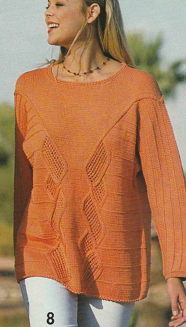 # 08 Sweater in Lobster with V-Yoke