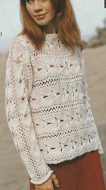# 07 Cross-Worked Sweater in Lace Pattern