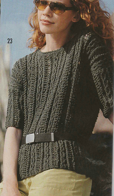 # 23 Dark Green Sweater in Lace Pattern