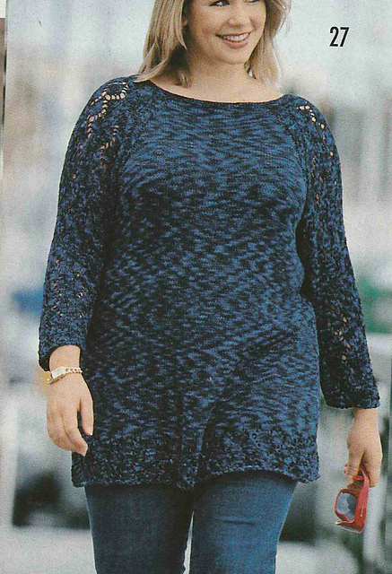 # 27 Raglan Sweater with Lace Pattern