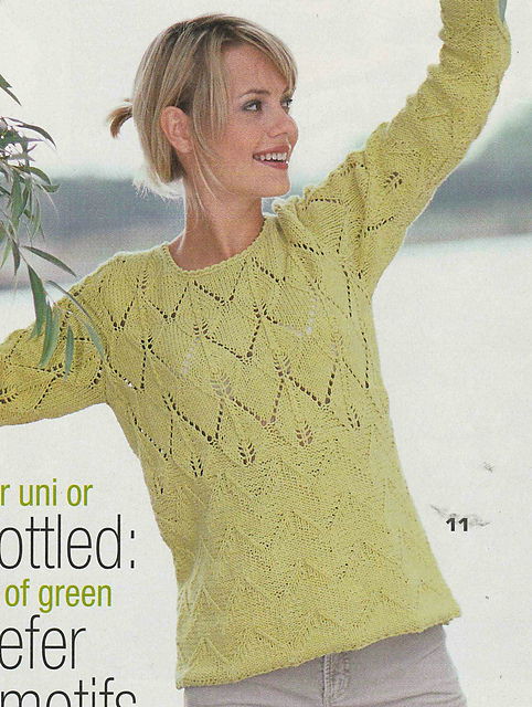 # 11 Light Green Sweater in Leaf Pattern