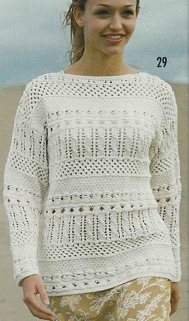 # 29 Sweater with Patterned Stripes in Natural