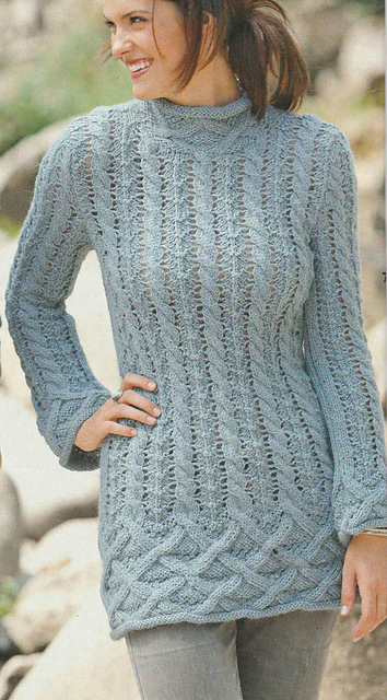 # 07 Cable Sweater in Light Blue