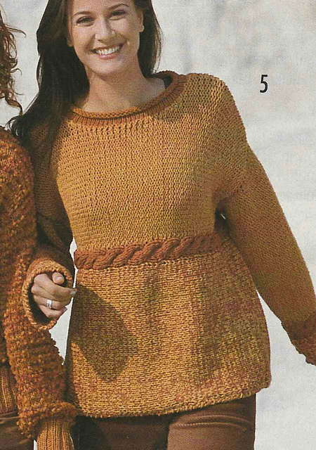 # 05 Cross-Knitted Sweater in Shades of Amber