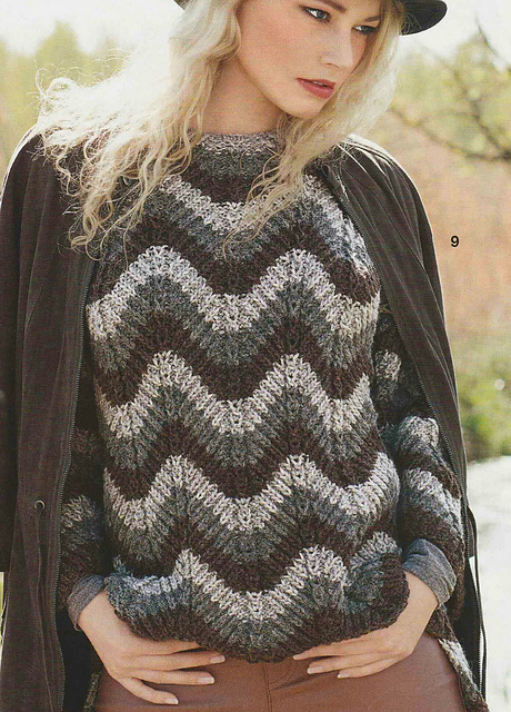# 09 Pull en motif zigzag