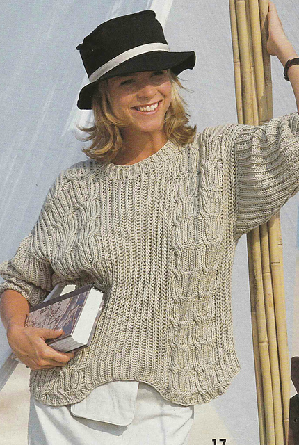 # 17 Fisherman's Rib Sweater with Cables