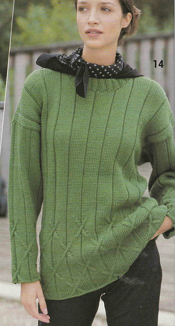 # 14 Ribbed Sweater in Green